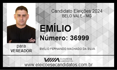 Candidato EMÍLIO 2024 - BELO VALE - Eleições