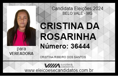 Candidato CRISTINA DA ROSARINHA 2024 - BELO VALE - Eleições