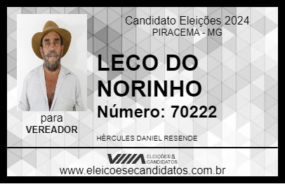 Candidato LECO DO NORINHO 2024 - PIRACEMA - Eleições