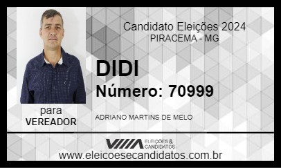 Candidato DIDI 2024 - PIRACEMA - Eleições