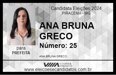 Candidato ANA BRUNA GRECO 2024 - PIRACEMA - Eleições