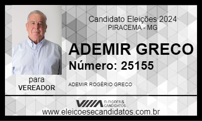 Candidato ADEMIR GRECO 2024 - PIRACEMA - Eleições