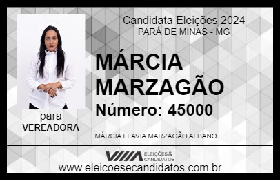 Candidato MÁRCIA MARZAGÃO 2024 - PARÁ DE MINAS - Eleições