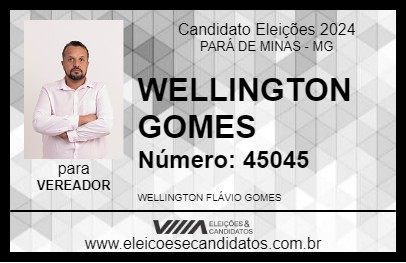 Candidato WELLINGTON GOMES 2024 - PARÁ DE MINAS - Eleições