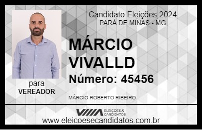 Candidato MÁRCIO VIVALLD 2024 - PARÁ DE MINAS - Eleições