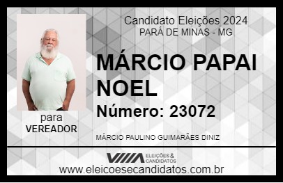 Candidato MÁRCIO PAPAI NOEL 2024 - PARÁ DE MINAS - Eleições