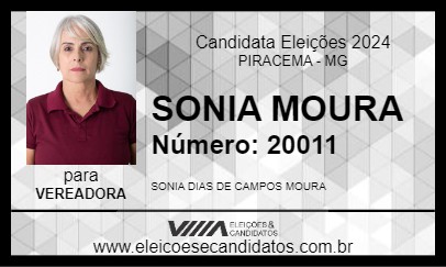 Candidato SONIA MOURA 2024 - PIRACEMA - Eleições