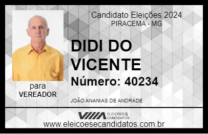 Candidato DIDI DO VICENTE 2024 - PIRACEMA - Eleições