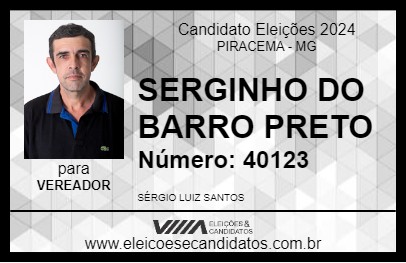 Candidato SERGINHO DO BARRO PRETO 2024 - PIRACEMA - Eleições