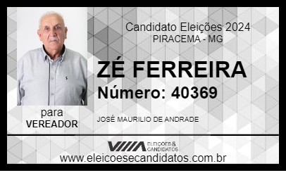 Candidato ZÉ FERREIRA 2024 - PIRACEMA - Eleições