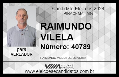 Candidato RAIMUNDO VILELA 2024 - PIRACEMA - Eleições