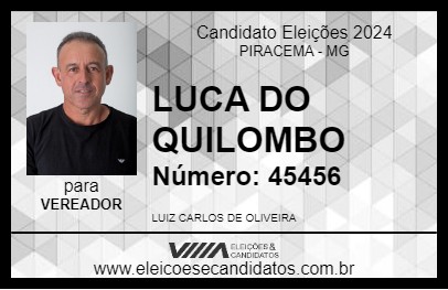 Candidato LUCA DO QUILOMBO 2024 - PIRACEMA - Eleições