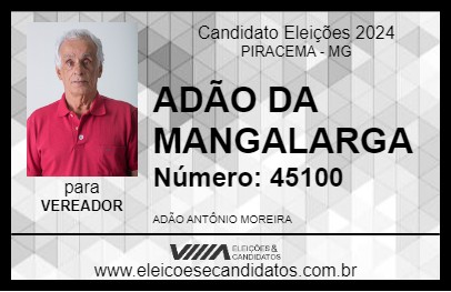 Candidato ADÃO DA MANGALARGA 2024 - PIRACEMA - Eleições