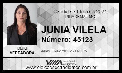 Candidato JUNIA VILELA 2024 - PIRACEMA - Eleições