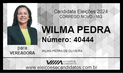 Candidato WILMA PEDRA 2024 - CÓRREGO NOVO - Eleições