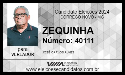 Candidato ZEQUINHA 2024 - CÓRREGO NOVO - Eleições