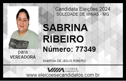 Candidato SABRINA RIBEIRO 2024 - SOLEDADE DE MINAS - Eleições