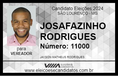 Candidato JOSAFAZINHO RODRIGUES 2024 - SÃO LOURENÇO - Eleições