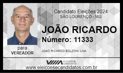 Candidato JOÃO RICARDO 2024 - SÃO LOURENÇO - Eleições