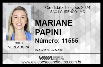 Candidato MARIANE PAPINI 2024 - SÃO LOURENÇO - Eleições