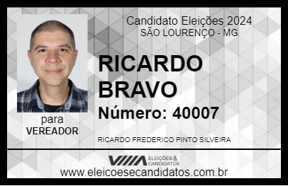 Candidato RICARDO BRAVO 2024 - SÃO LOURENÇO - Eleições