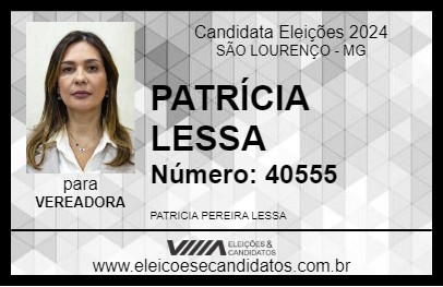 Candidato PATRÍCIA LESSA 2024 - SÃO LOURENÇO - Eleições