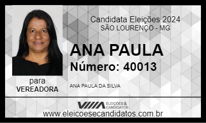 Candidato ANA PAULA 2024 - SÃO LOURENÇO - Eleições