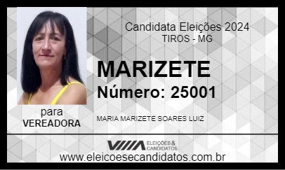 Candidato MARIZETE 2024 - TIROS - Eleições