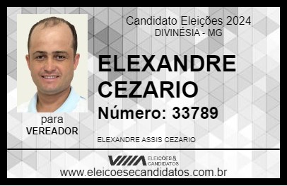 Candidato ELEXANDRE CEZARIO 2024 - DIVINÉSIA - Eleições