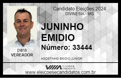 Candidato JUNINHO EMIDIO 2024 - DIVINÉSIA - Eleições