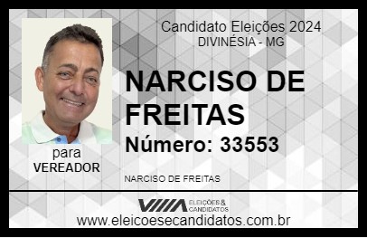 Candidato NARCISO DE FREITAS 2024 - DIVINÉSIA - Eleições