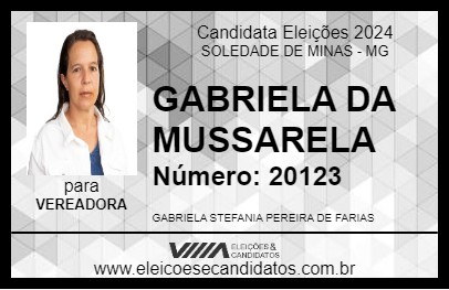 Candidato GABRIELA DA MUSSARELA 2024 - SOLEDADE DE MINAS - Eleições