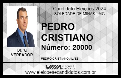 Candidato PEDRO CRISTIANO 2024 - SOLEDADE DE MINAS - Eleições