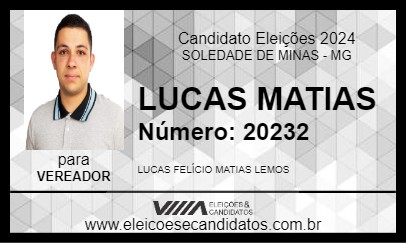 Candidato LUCAS  MATIAS 2024 - SOLEDADE DE MINAS - Eleições