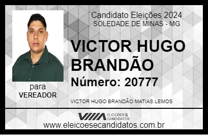 Candidato VICTOR HUGO BRANDÃO 2024 - SOLEDADE DE MINAS - Eleições