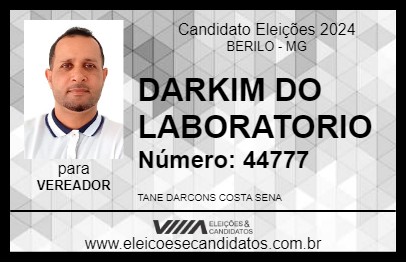 Candidato DARKIM DO LABORATORIO 2024 - BERILO - Eleições