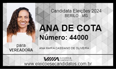 Candidato ANA DE COTA 2024 - BERILO - Eleições