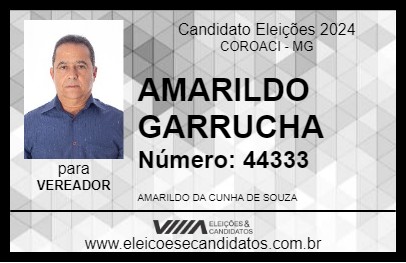 Candidato AMARILDO GARRUCHA 2024 - COROACI - Eleições