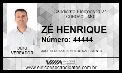 Candidato ZÉ HENRIQUE 2024 - COROACI - Eleições