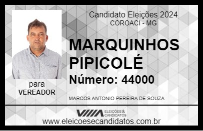 Candidato MARQUINHOS PIPICOLÉ 2024 - COROACI - Eleições