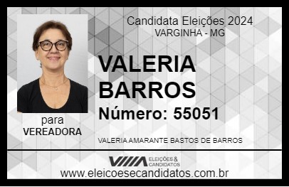 Candidato VALERIA BARROS 2024 - VARGINHA - Eleições