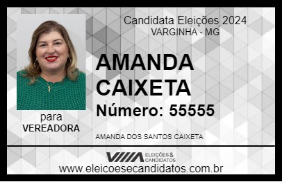 Candidato AMANDA CAIXETA 2024 - VARGINHA - Eleições