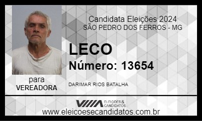 Candidato LECO 2024 - SÃO PEDRO DOS FERROS - Eleições