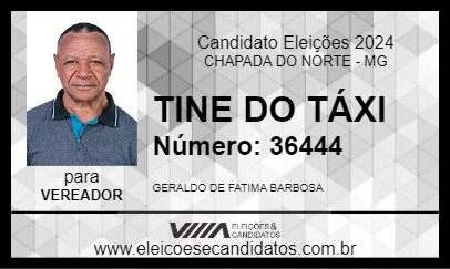 Candidato TINE DO TÁXI 2024 - CHAPADA DO NORTE - Eleições