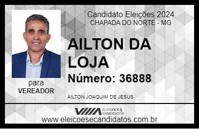 Candidato AILTON DA LOJA 2024 - CHAPADA DO NORTE - Eleições