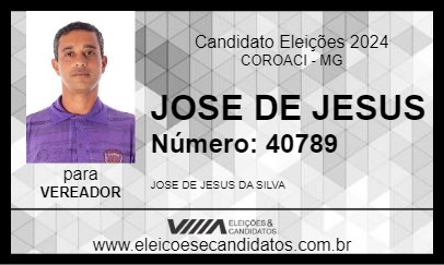 Candidato JOSE DE JESUS 2024 - COROACI - Eleições