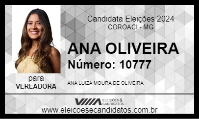 Candidato ANA OLIVEIRA 2024 - COROACI - Eleições