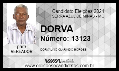 Candidato DORVA 2024 - SERRA AZUL DE MINAS - Eleições