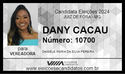 Candidato DANY CACAU 2024 - JUIZ DE FORA - Eleições