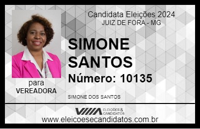 Candidato SIMONE SANTOS 2024 - JUIZ DE FORA - Eleições